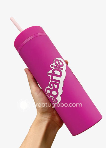 Vaso Termo Térmico Barbie Rosa Grabado Láser