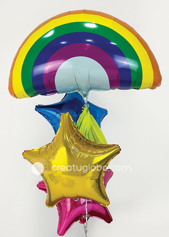 Arreglo rainbow con estrellas