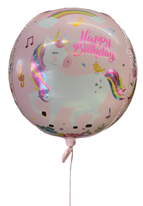 Esfera unicornio HBD rosa