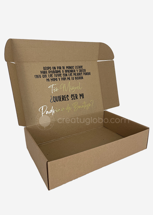 Caja personalizada vinil dorado y negro