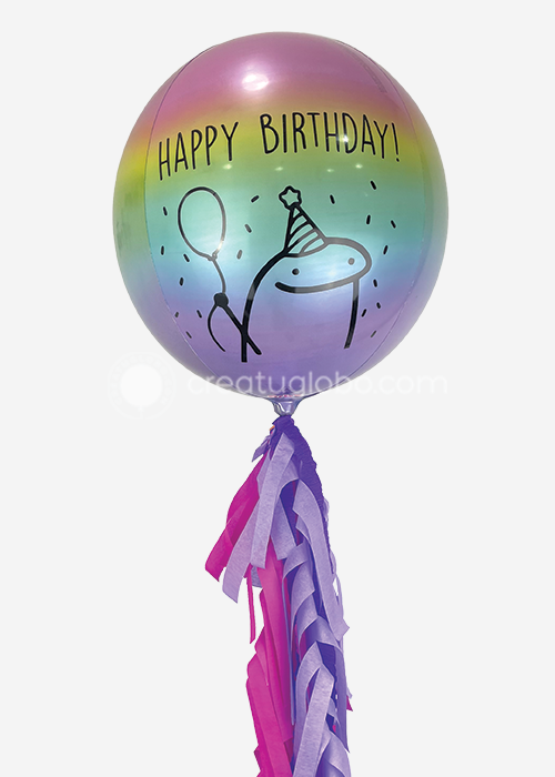 Esfera degradada pastel multicolor HBD flork