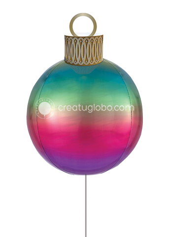 Globo metalico esfera multicolor navideña
