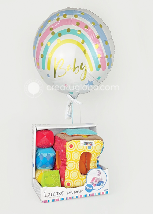 Globo metalico baby + Cubo Lamaze